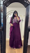 Pc 347 Embroidery Faux Georgette Gown With Dupatta Wholesale Clothing Suppliers In India